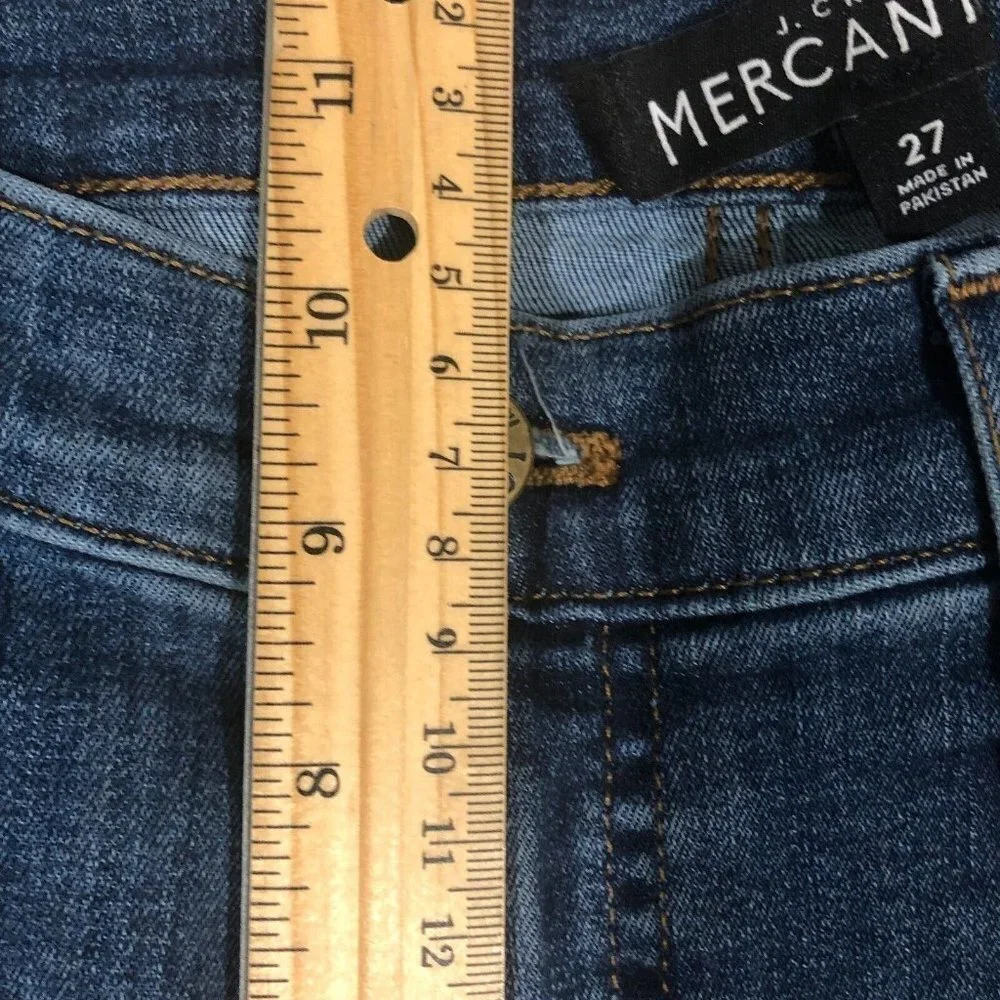 J. Crew Mercantile Skinny Jeans Distressed Denim Cotton Blend Women's 27